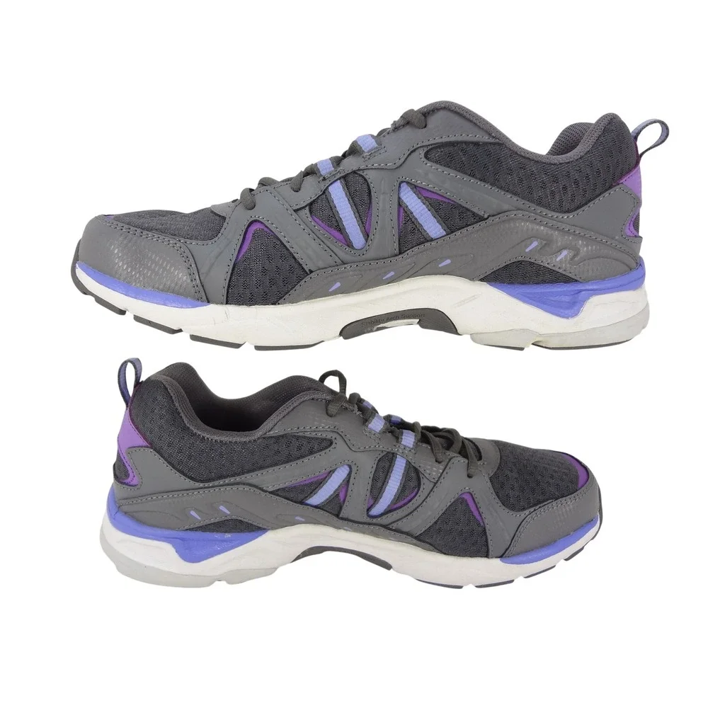 Ryka Revenant Wom 9.5 Grey Purple Walking Shoes Stability‎ Arch Support RE-ZORB